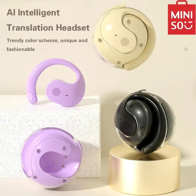 Wireless BT Translation Earbuds Real-Time Translation 115 Languages Translation Device Earphones for Travel Business New